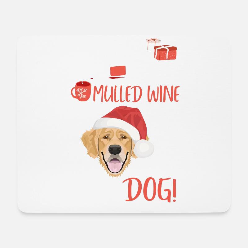 Golden Retriever Mulled Wine Christmas - Mouse Pad (horizontal) - white