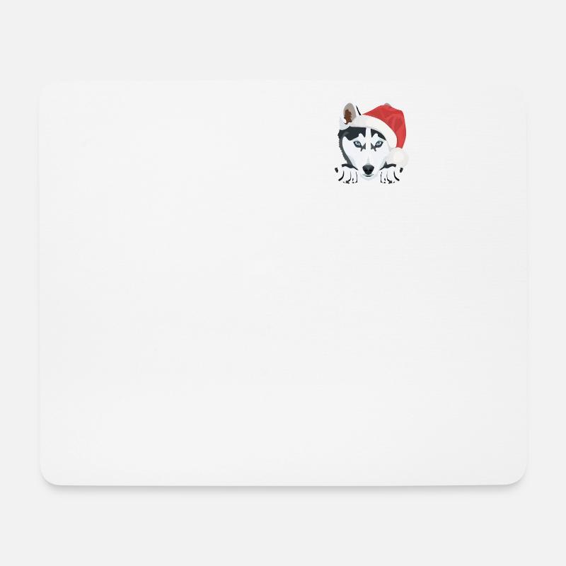 Husky Frohe Weihnachten - Mousepad (Querformat) - Weiß