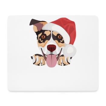 Jack Russell Terrier Joyeux Noël - Tapis de souris (format paysage) - blanc - Devant