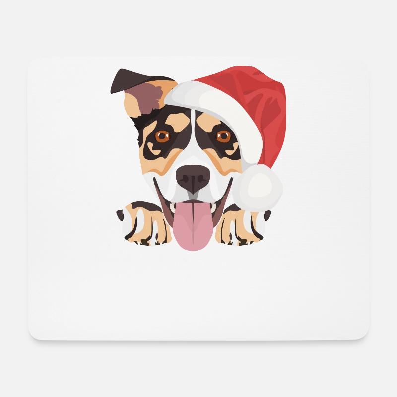Jack Russell Terrier Frohe Weihnachten - Mousepad (Querformat) - Weiß