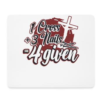 Religieux, 1 croix, 3 clous, 4 Jésus, donné - Tapis de souris (format paysage) - blanc - Devant