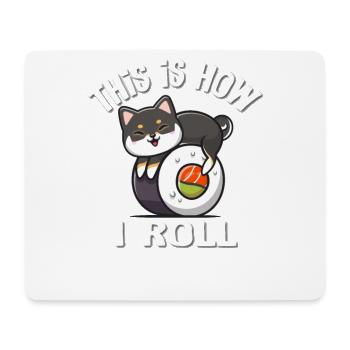 Shiba Inu noir - Tapis de souris (format paysage) - blanc - Devant