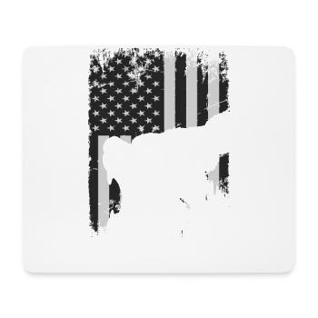 Bear and USA flag for USA and nature lovers - Mouse Pad (horizontal) - white - Front