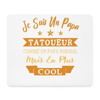 Cadeau pour Homme papa tatoueur cadeau de père - Tapis de souris (format paysage) - blanc - Devant