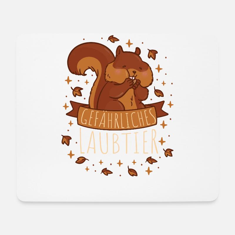 Gefährliches Laubtier Eichhörnchen - Mousepad (Querformat) - Weiß