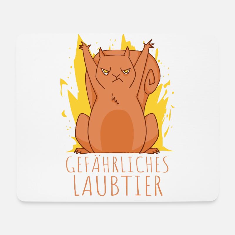 Gefährliches Laubtier Eichhörnchen - Mousepad (Querformat) - Weiß
