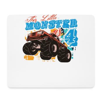 4. Birthday Children This Little Monster Truc - Mouse Pad (horizontal) - white - Front