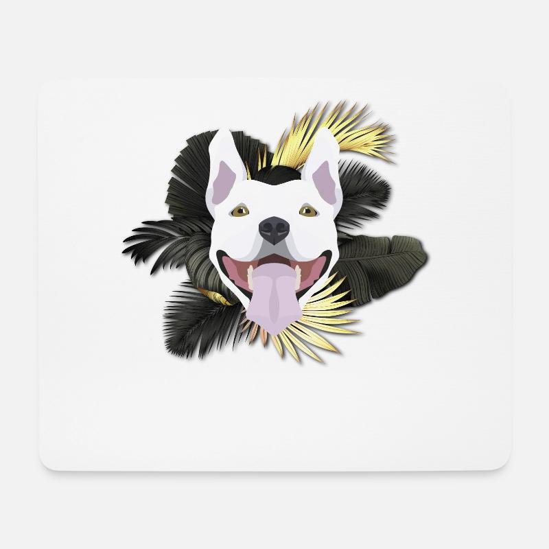 Goldener Hund Bullterrier - Mousepad (Querformat) - Weiß
