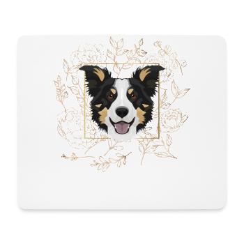 Golden Dog Border Collie - Tapis de souris (format paysage) - blanc - Devant