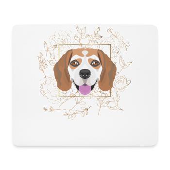Goldener Hund Beagle - Mousepad (Querformat) - Weiß - Vorne