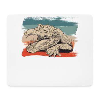 Illustration d’alligator de reptile animal - Tapis de souris (format paysage) - blanc - Devant
