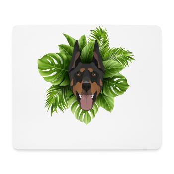 Tropical Dobermann - Mousepad (Querformat) - Weiß - Vorne