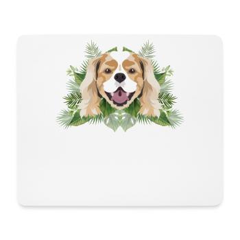 Tropical Cavalier King Charles Spaniel - Tapis de souris (format paysage) - blanc - Devant