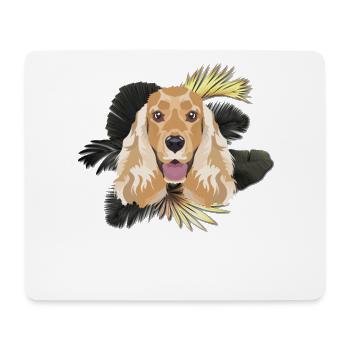 Golden Dog English Cocker Spaniel - Mouse Pad (horizontal) - white - Front