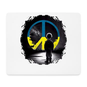 Logo de la paix Je soutiens l’Ukraine La paix, pas la guerre - Tapis de souris (format paysage) - blanc - Devant