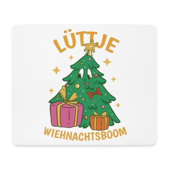 Lüttje Wiehnachtsboom Plattdeutsch - Mousepad (Querformat) - Weiß - Vorne