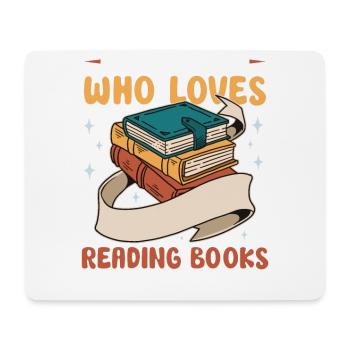 Book Reader Reading Literature Bookworm Gift Idea - Mouse Pad (horizontal) - white - Front