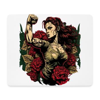 Strong Woman Mother Roses Mother's Day Gift - Mouse Pad (horizontal) - white - Front