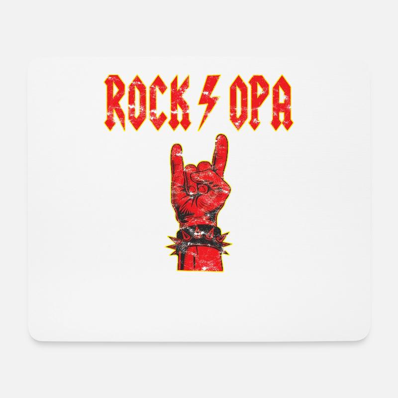 Vatertag Rockopa Teufelsgruß - Mousepad (Querformat) - Weiß