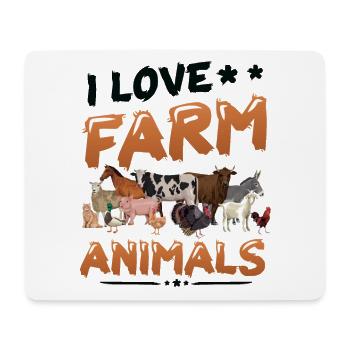 J’aime les animaux de la ferme, la ferme des enfants - Tapis de souris (format paysage) - blanc - Devant