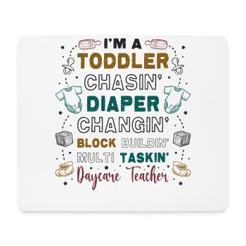 Kleinkind Jagt Windel, Wechselnde Tagesmutter - Mousepad (Querformat) - Weiß - Vorne