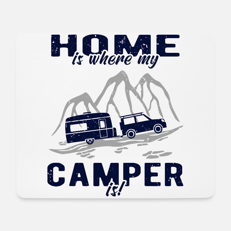 Caravan Home Camper - Mouse Pad (horizontal) - white
