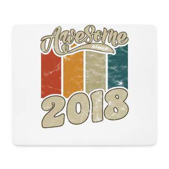 2018 Birthday Awesome since Retro - Mouse Pad (horizontal) - white - Front