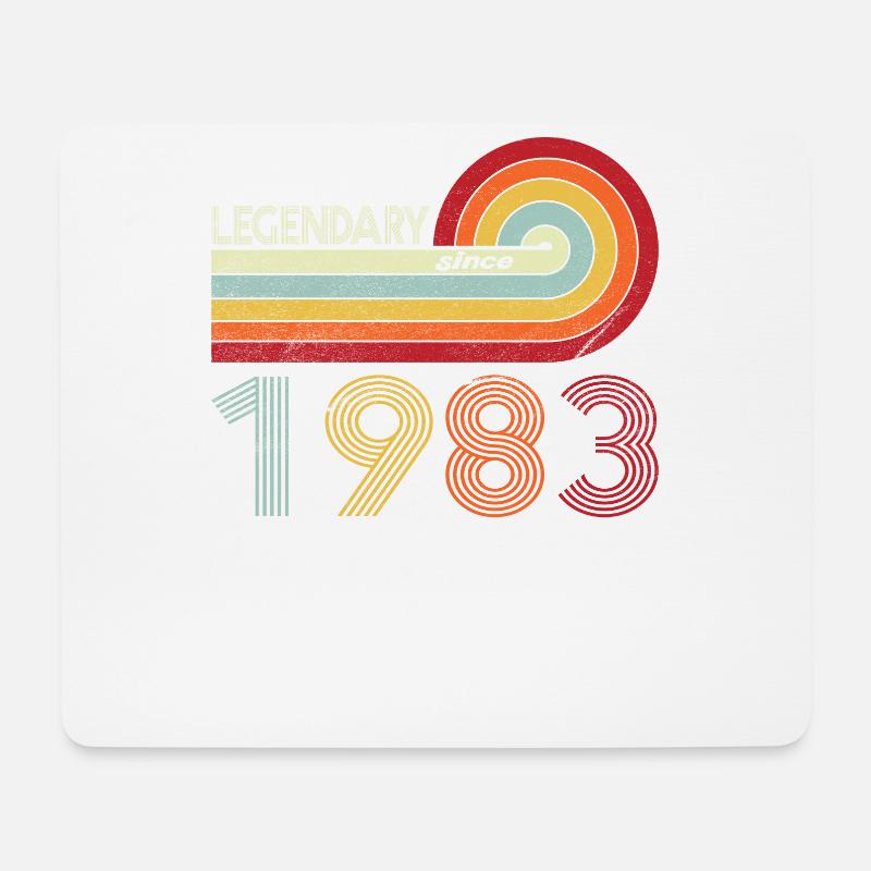 1983 Geburtstag Legendary since Vintage Rainbow - Mousepad (Querformat) - Weiß
