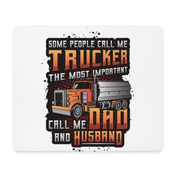 Trucker, Husband, Truck Driver, Dad - Mouse Pad (horizontal) - white - Front