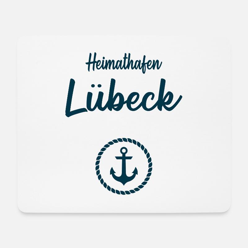 Heimathafen Lübeck Ostsee Segeln Meer - Mousepad (Querformat) - Weiß