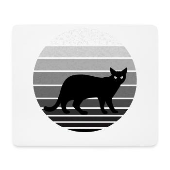 Cute black cat in vintage / retro look - Mouse Pad (horizontal) - white - Front