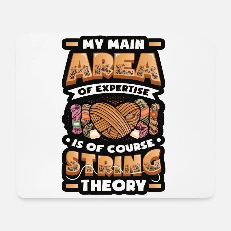 Funny Yarn Lover, Häkeln - Mousepad (Querformat) - Weiß