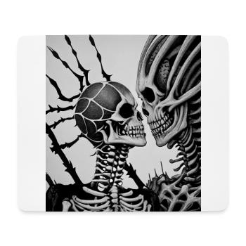 Grindcore Okkult Horror Totenkopf Paar Kunst Death Me - Mousepad (Querformat) - Weiß - Vorne