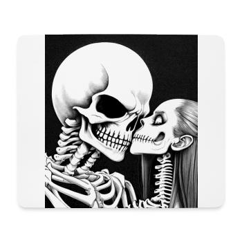 Grindcore Occult Horror Skull Couple Art Death Me - Mousepad (Querformat) - Weiß - Vorne