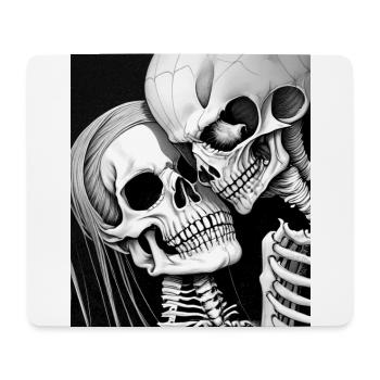 Grindcore Occult Horror Skull Couple Art Death Me - Mousepad (Querformat) - Weiß - Vorne