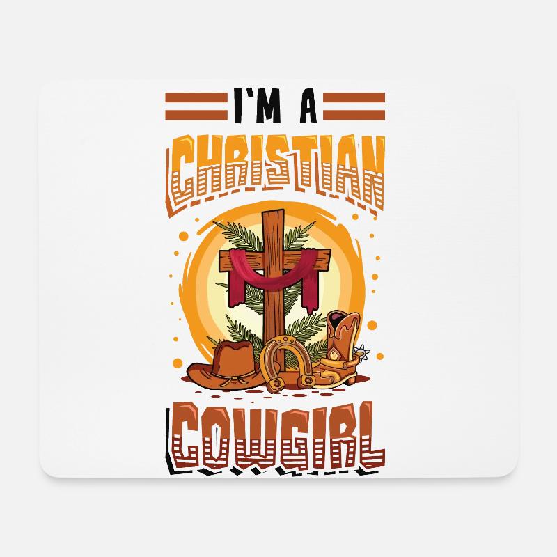 Religiöses Rodeo - Mousepad (Querformat) - Weiß