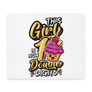 Dieses Mädchen Ist Jetzt 10, Zweistellig - Mousepad (Querformat) - Weiß - Vorne