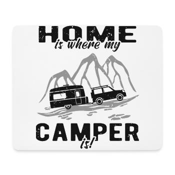 Home is where my Camper is Wohnwagen - Mousepad (Querformat) - Weiß - Vorne