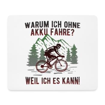 Fahrradfahren ohne Akku Radsport Rennrad - Mousepad (Querformat) - Weiß - Vorne