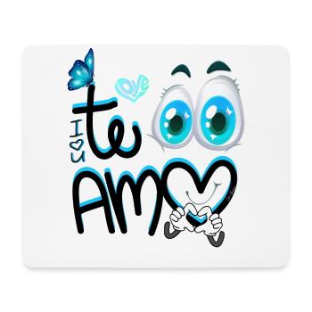Papillon Te Amo Cartoon - Bleu - Love - Tapis de souris (format paysage) - blanc - Devant