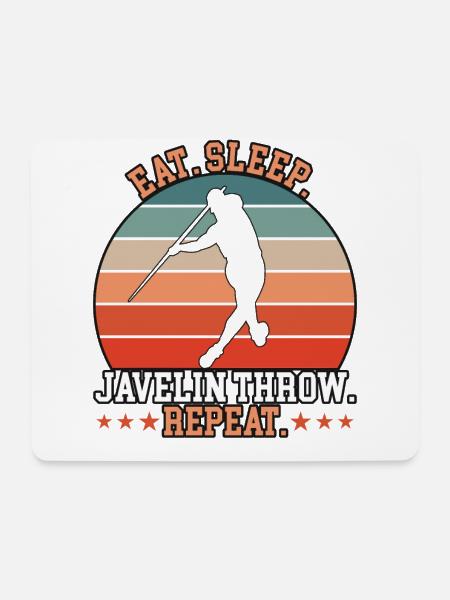 Eat Sleep Javelin Throw Repeat - Mousepad (Querformat) - Weiß