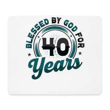 Religious by God for 40 years - Mouse Pad (horizontal) - white - Front