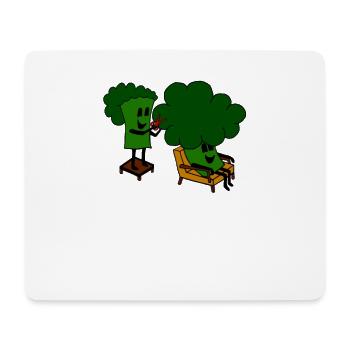 Friseur Friseurin Brokkoli Haare schneiden - Mousepad (Querformat) - Weiß - Vorne