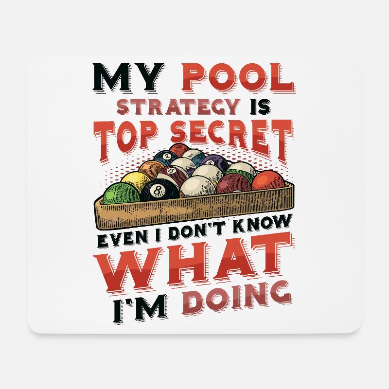 Funny pool player, billiards pool league - Mouse Pad (horizontal) - white