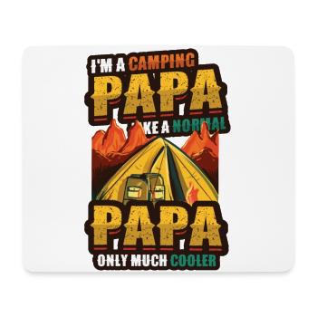 Camping Papa, feu de camp - Tapis de souris (format paysage) - blanc - Devant