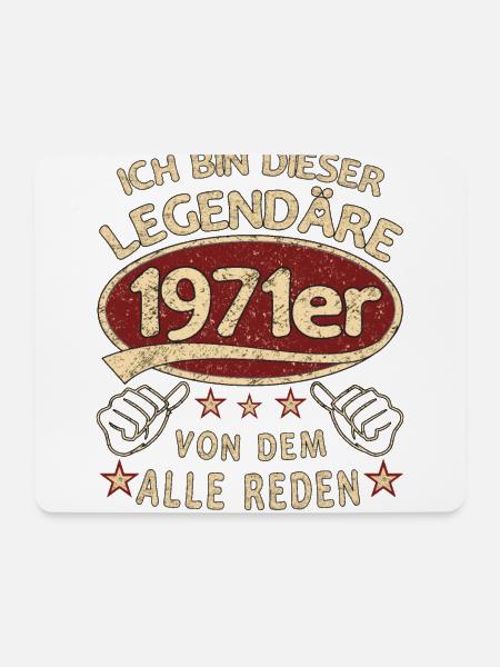 52. Geburtstag 1971 52 er Geburtstag - Mousepad (Querformat) - Weiß