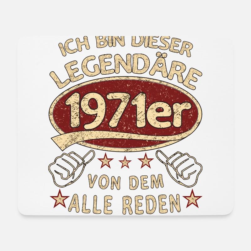 52. Geburtstag 1971 52 er Geburtstag - Mousepad (Querformat) - Weiß