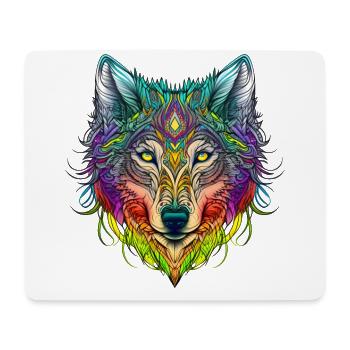 Rainbow Ghost Wolf Portrait - Mouse Pad (horizontal) - white - Front