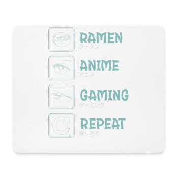 Ramen anime gaming replay - Mouse Pad (horizontal) - white - Front