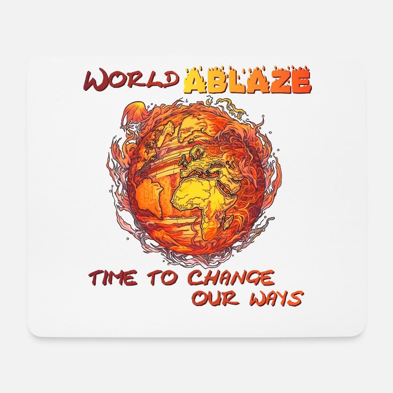 World ablaze - Mouse Pad (horizontal) - white